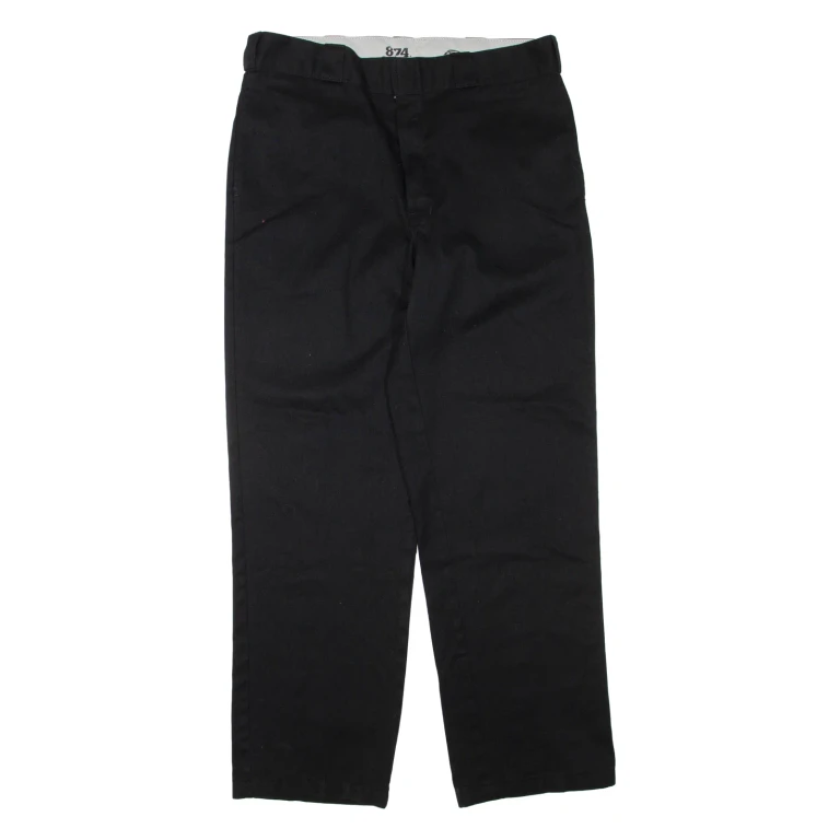 DICKIES Mens Trousers Black Regular Straight W36 L32