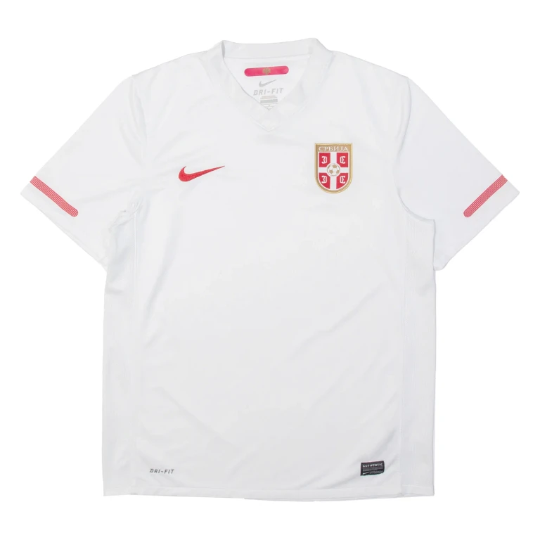 NIKE Serbia Mens Football Shirt T-Shirt White V-Neck M
