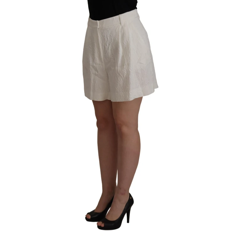 Dolce & Gabbana White High Waist Culotte Cotton Shorts - Women