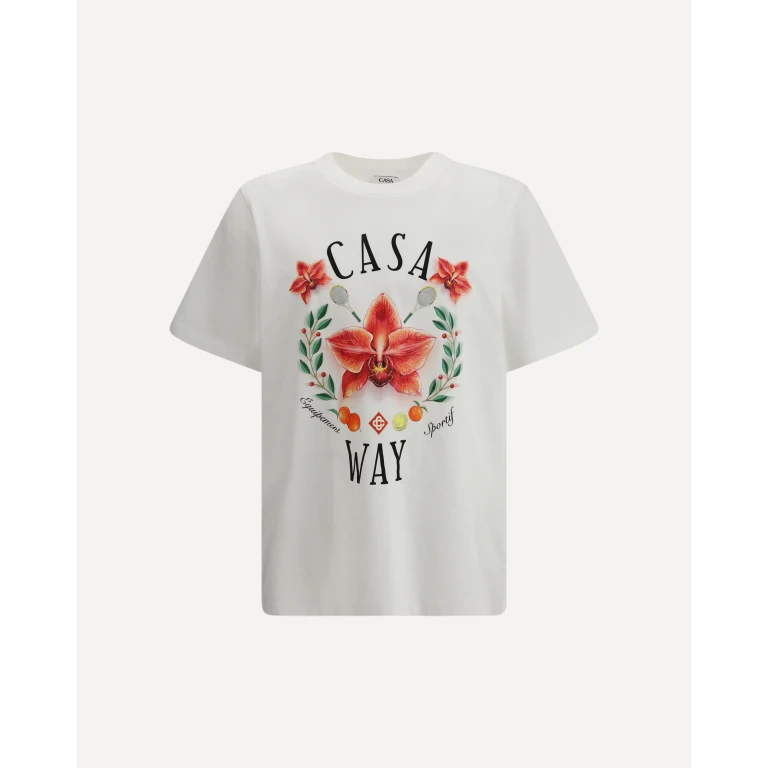 Casablanca Casa Way Orchid Logo Short Sleeve T-Shirt