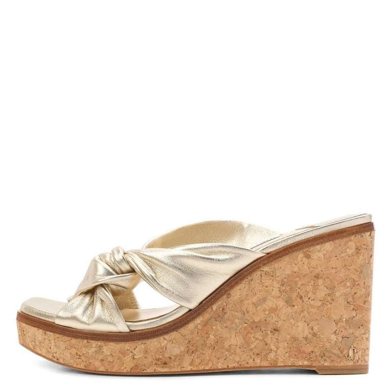 Narisa 90 Leather Wedge Sandals, Brand Size 34 ( US Size 4 )
