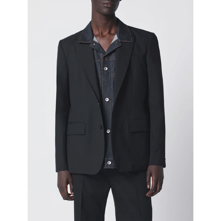 Cropped Single-Breasted Cotton Blazer with Two-Button Closure (2603897027)