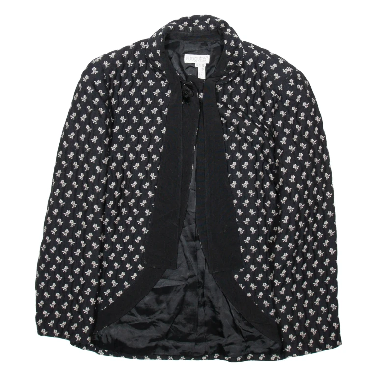 BUGATTI Womens Overcoat Jacket Black Wool Floral M