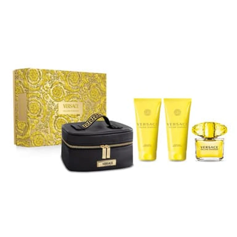 Yellow Diamond 4 Pcs Set For Women: 3 Oz Eau De Toilette Spray + 3.4 Body Lotion + 3.4 Shower Gel + Small Beauty Case