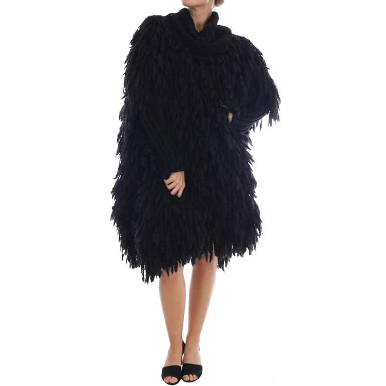 Dolce & Gabbana Black Fringes Wool Pullover Sweater Clothing - Women