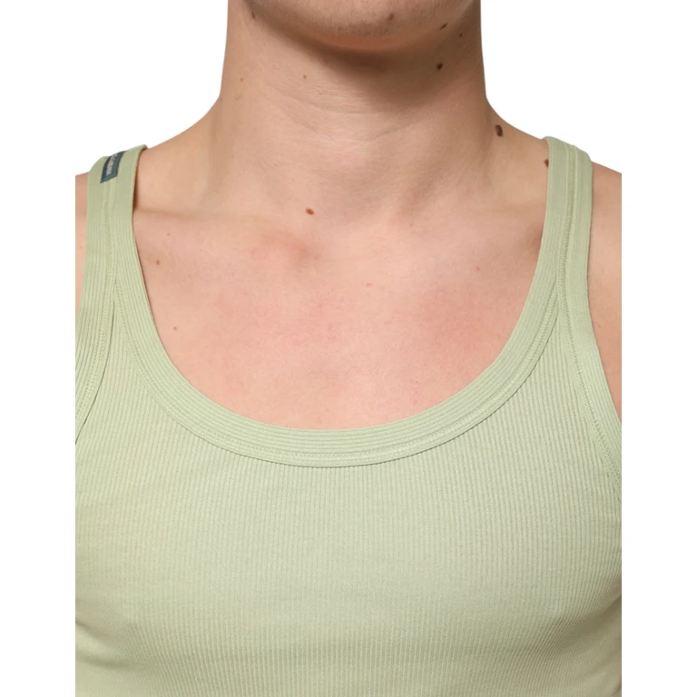 Dolce & Gabbana Light Green Tank Sleeveless Men T-Shirt Cotton - Men