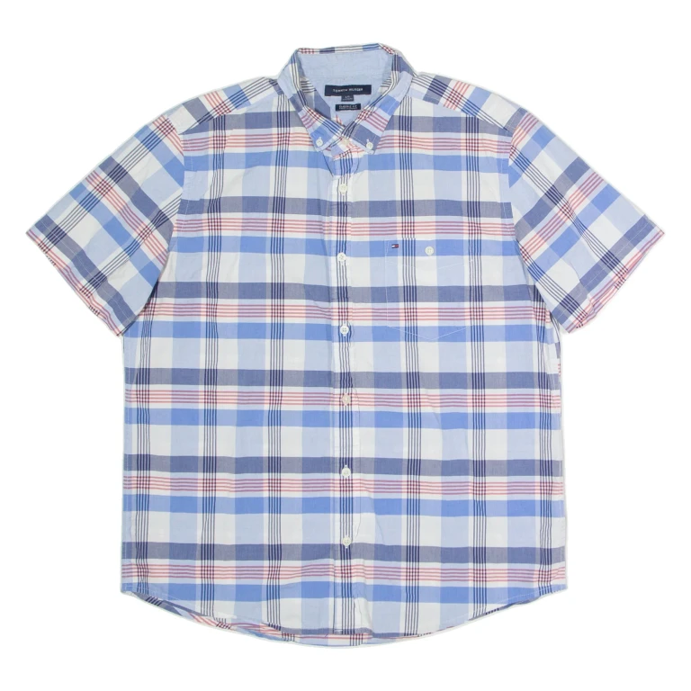 TOMMY HILFIGER Mens Shirt Blue Check L