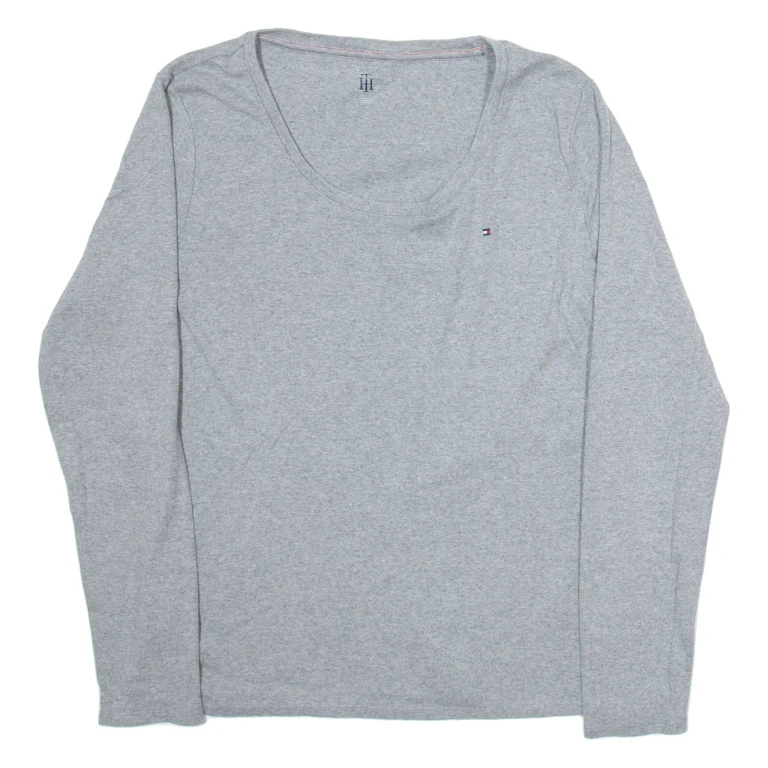 TOMMY HILFIGER Womens Jumper Grey Tight Knit XL