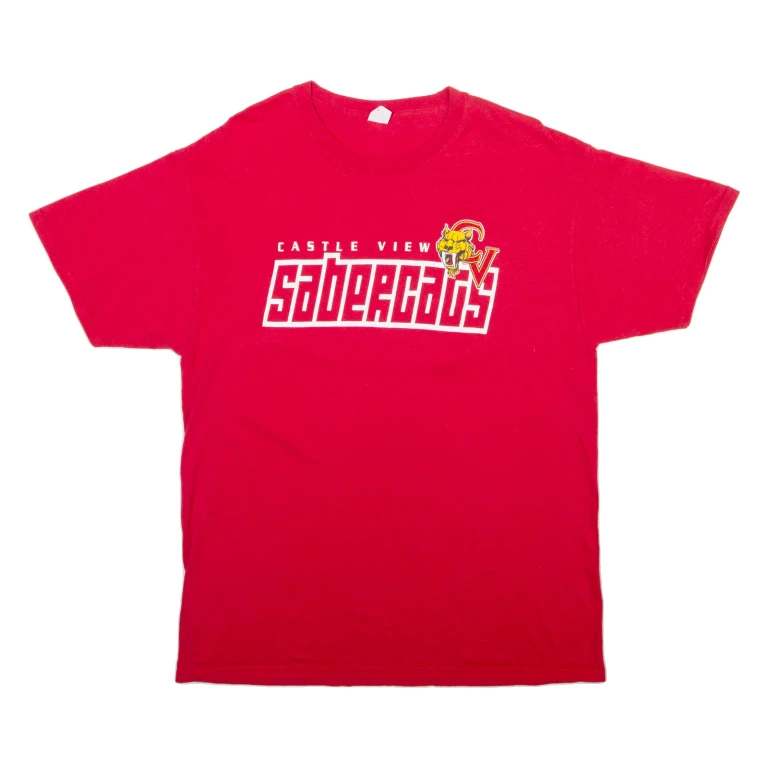 HANES Mens T-Shirt Red L