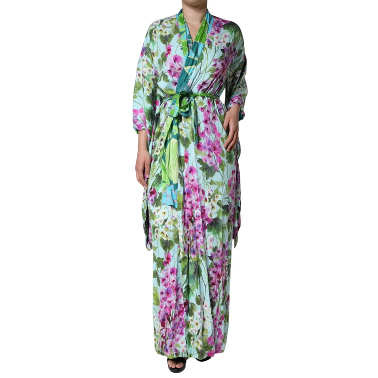 Dolce & Gabbana Multicolor Floral Silk Stretch Wrap Dress Elastane - Women