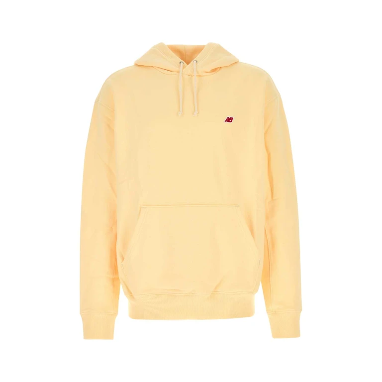 New Balance Pastel Yellow Cotton Sweatshirt Calcium Exterior: Felpe - Men