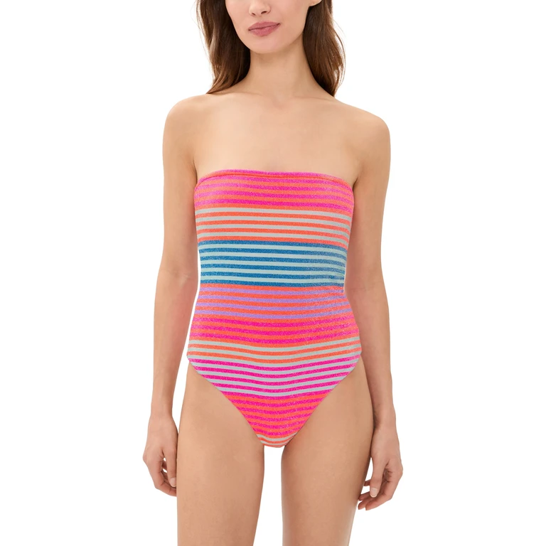 Beach Riot Amber One Piece Vibrant Volley Stripe XS