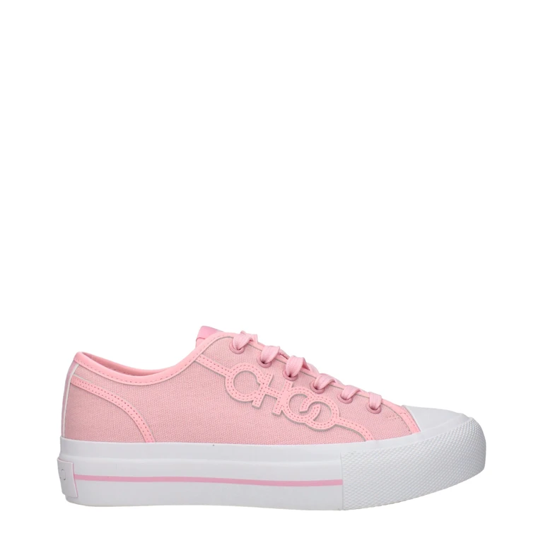 Jimmy Choo Pink Fabric Low Top Sneakers - Women