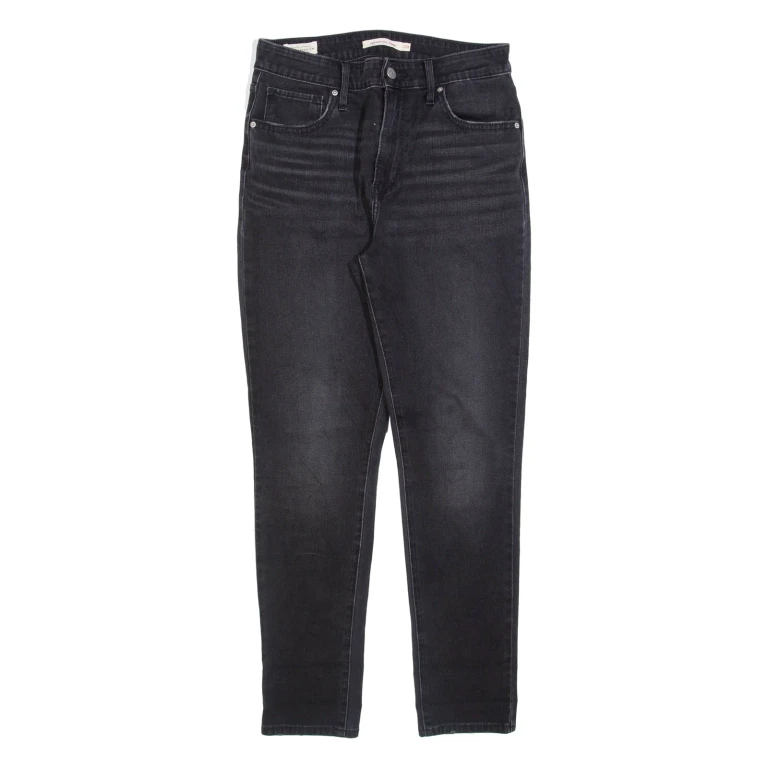 LEVI'S Big E 721 Womens Jeans Grey Slim Skinny Stone Wash W28 L27