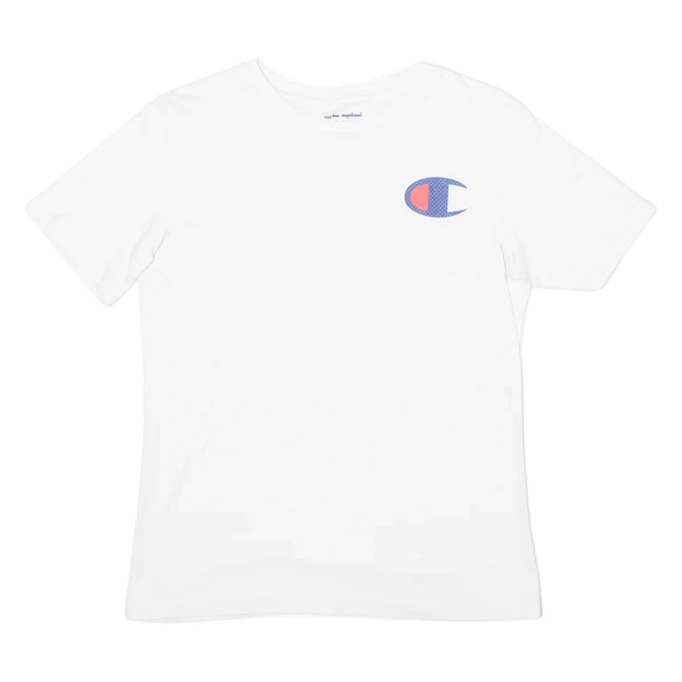 CHAMPION Mens T-Shirt White Crew Neck XS (GG1-230724-17134)