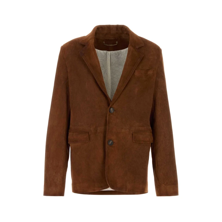 Deluxe Brand Brown Suede Robyn Blazer Cambridgebrown Giacche E Gilet - Men