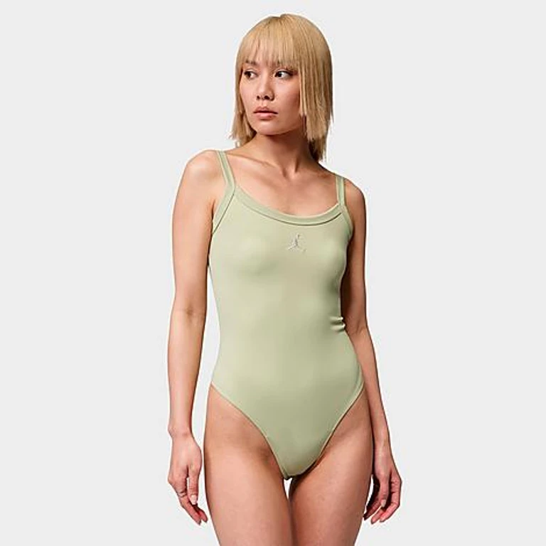 Jordan Women's Brooklyn Essentials Tank Bodysuit in Olive Aura/White Size: XS