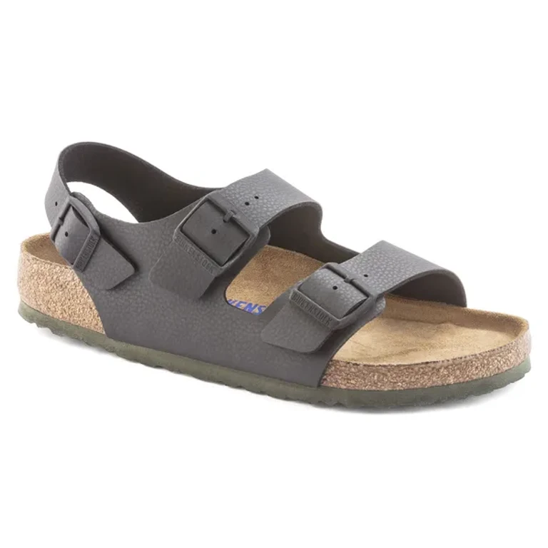 Milano Soft Footbed Birko-Flor Desert Soil Black Sandals