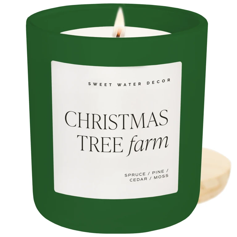 Christmas Tree Farm Soy Candle - Green Matte Jar - 15 oz