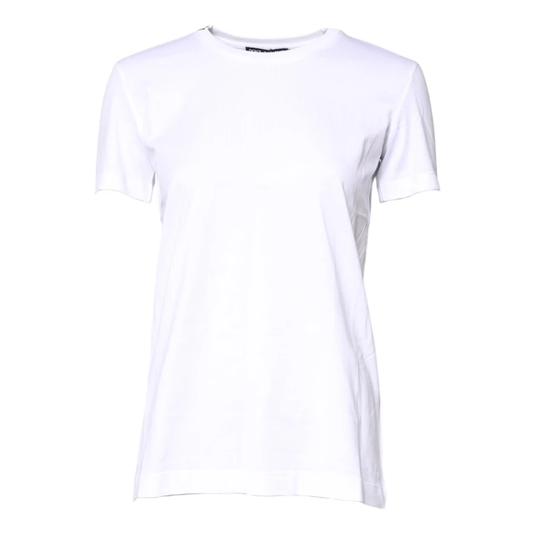 Dolce & Gabbana White Cotton Crew Neck Short Sleeves T-Shirt - Women