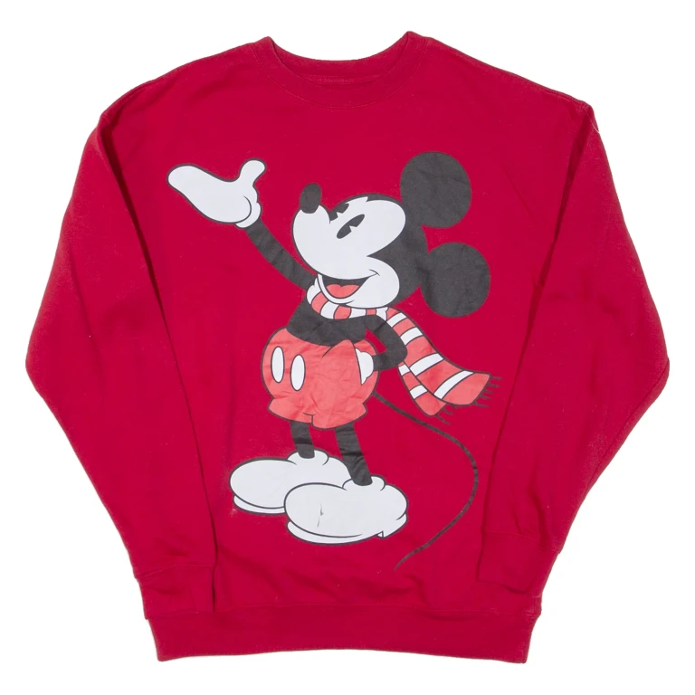 DISNEY Mickey Mouse Womens Sweatshirt Red S