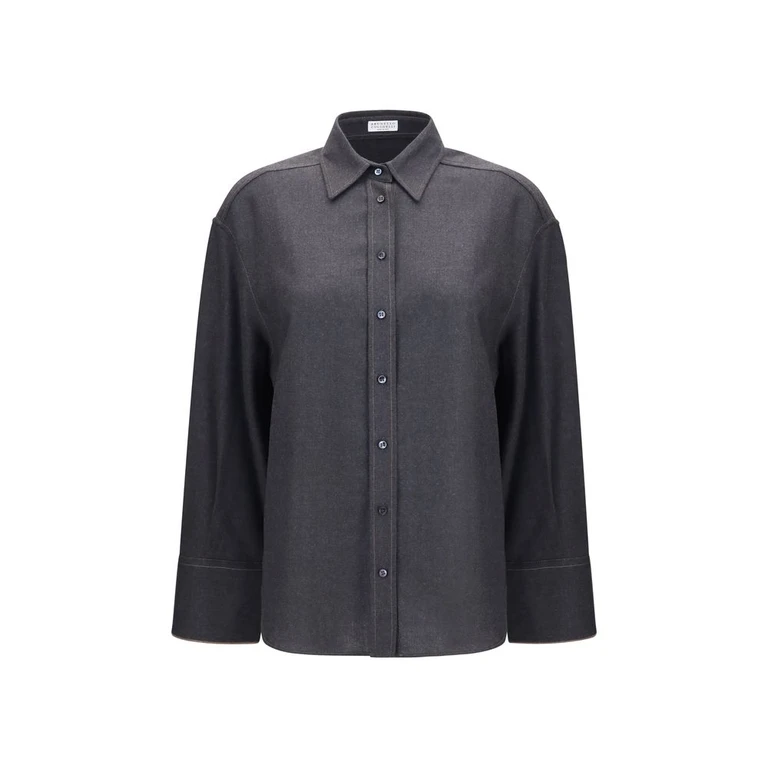 Gray Wool Oves Aries Dress Shirt - Women