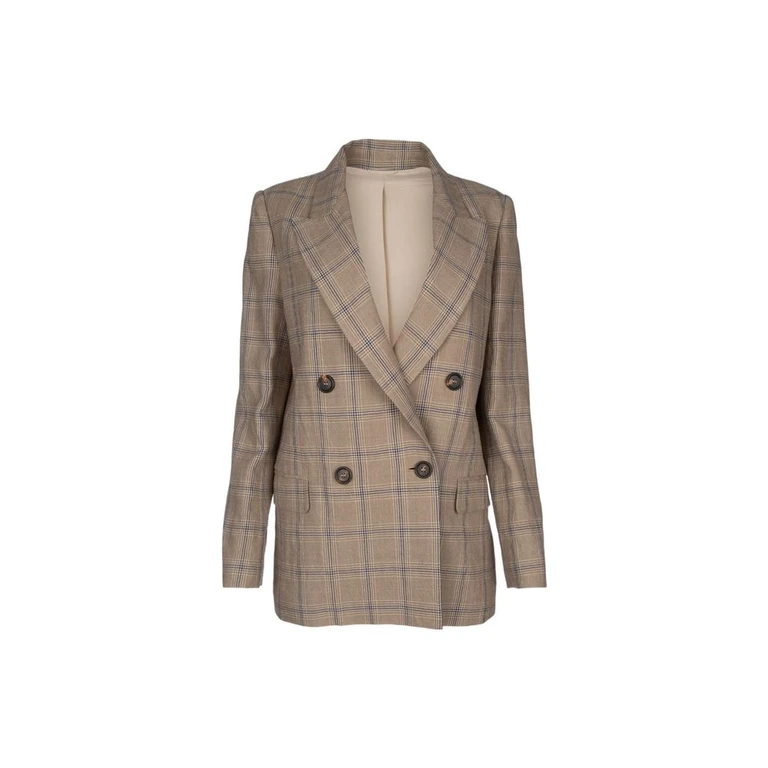 Brunello Cucinelli Brown Linen Blazer Clothing - Women