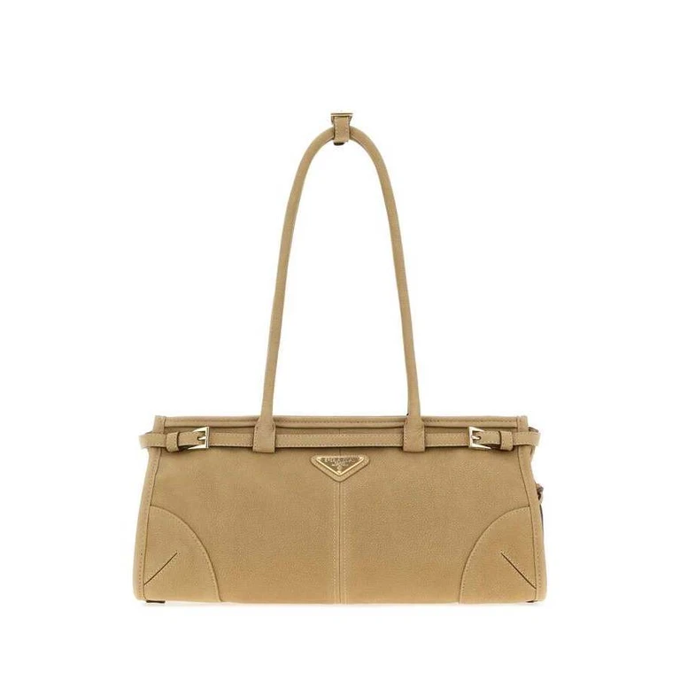 Beige Nabuk Prada Bonnie Shoulder Bag Deserto Borse A Mano