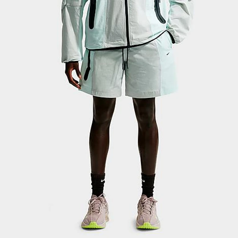 Nike Men's Tech Dri-FIT Colorblock Woven Shorts in Light Silver/Barely Green/Black Size: XS