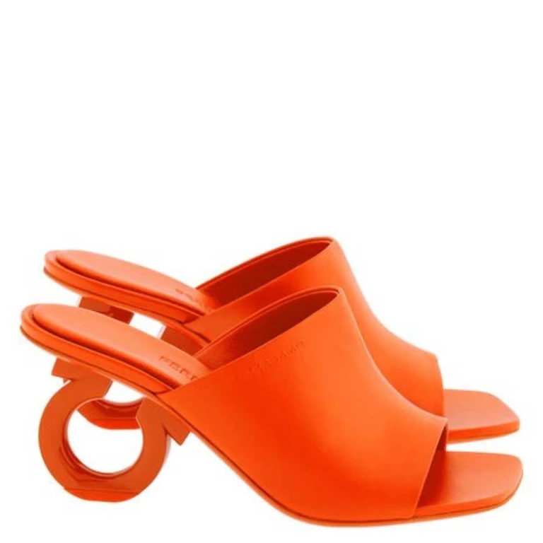 Ferragamo Astro 70 Elinda Slide Sandals, Size 7 C