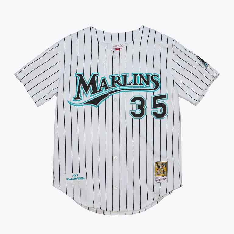 Men's MLB Home World Series Jersey Marlins 2003 Dontrelle Willis