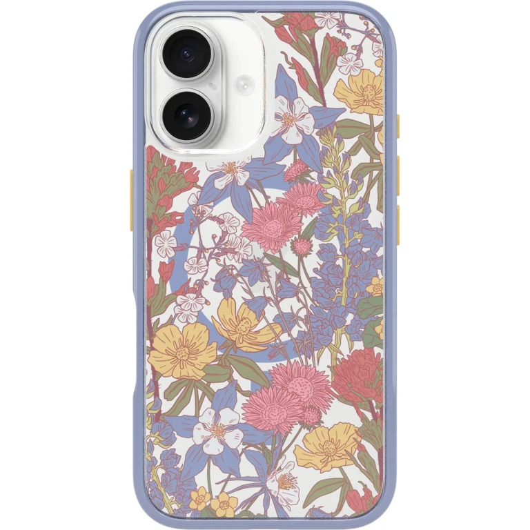 iPhone 16 Symmetry Series Clear Case - Floral Purple