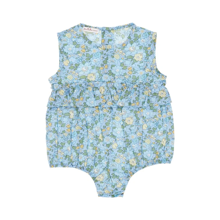 PESCIOLINO ROSSO Liberty cotton romper suit Kids 6M (36232)