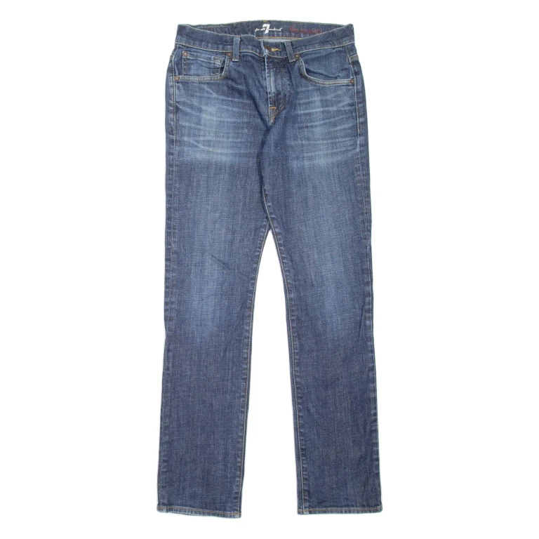 7 FOR ALL MANKIND Mens Jeans Blue Slim Straight Stone Wash W29 L31