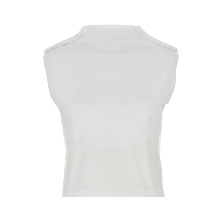 Armarium White Stretch Cotton Glenda Top Exterior: Elastane Maglie - Women