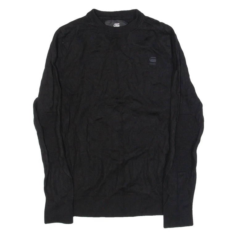 G-STAR Womens Jumper Black Tight Knit Wool XXS