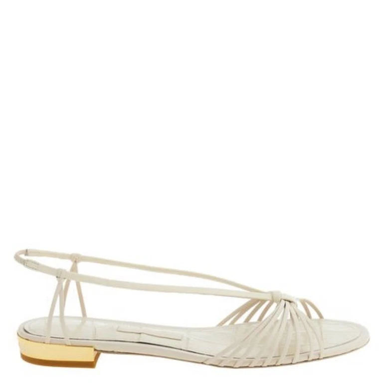 Ferragamo Alexis Strappy Flat Sandals, Size 7 C