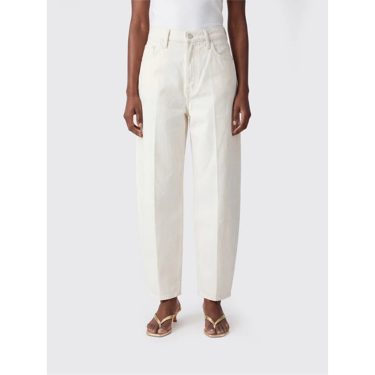 High-Waisted Wide Leg Jeans in Cotton Denim with Five-Pocket Design (115061378PCK)