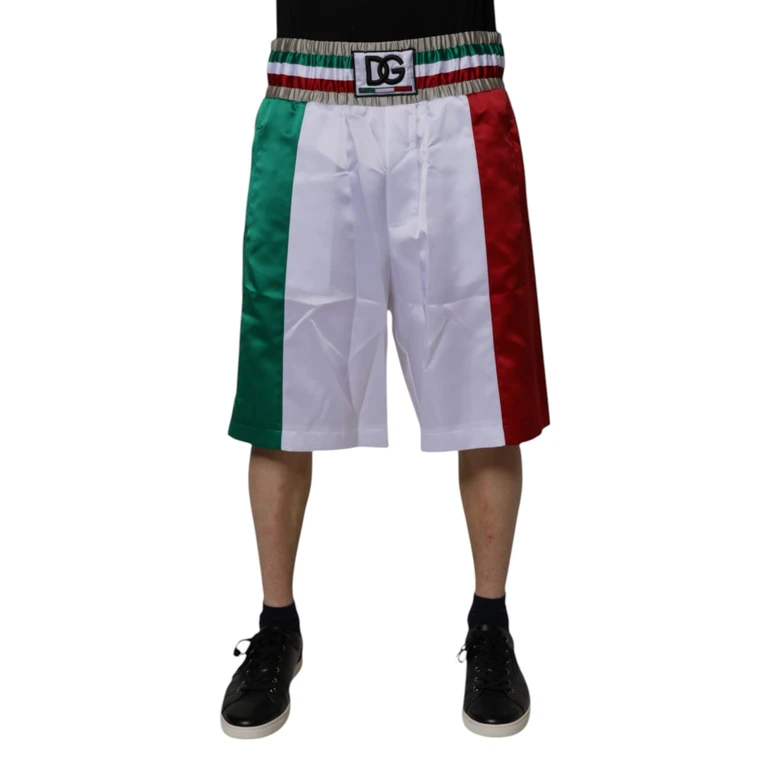 Dolce & Gabbana Multicolor Italia Polyester Bermuda Shorts - Men