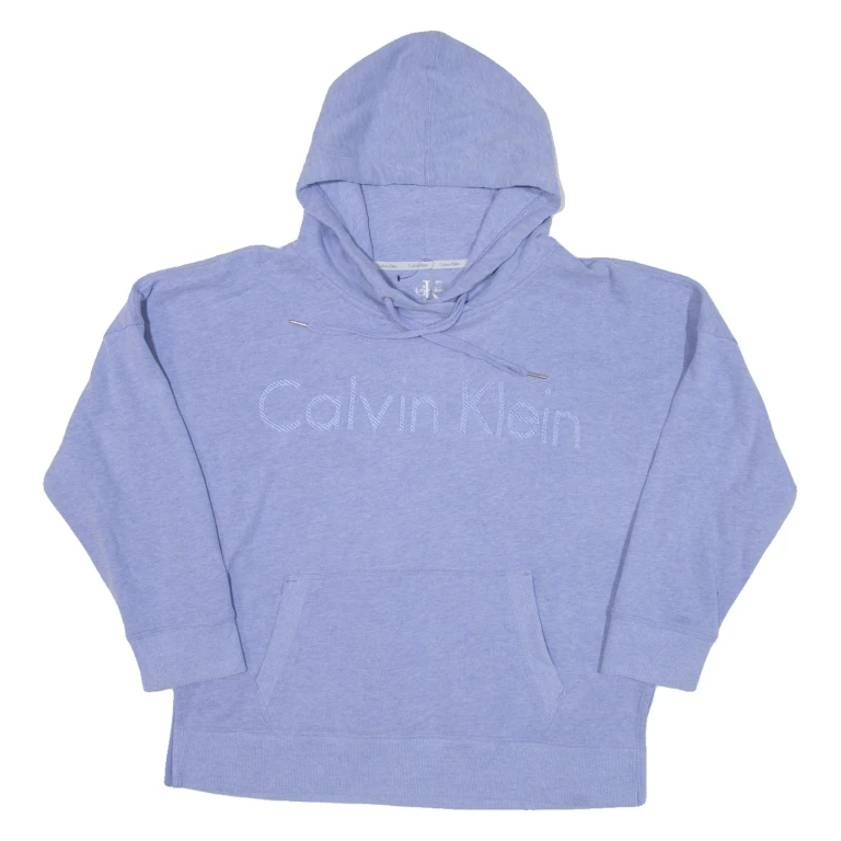 CALVIN KLEIN Womens Purple Hoodie L