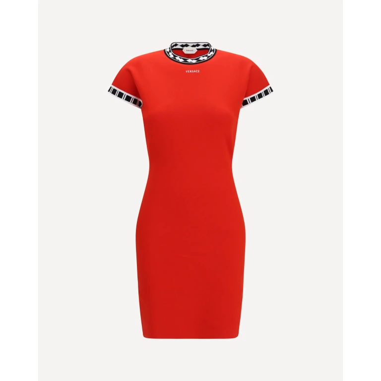 VERSACE Cotton knit mini Dress Female 40