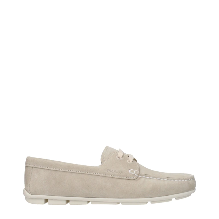 Prada Gray Leather Slip-On Loafers - Women