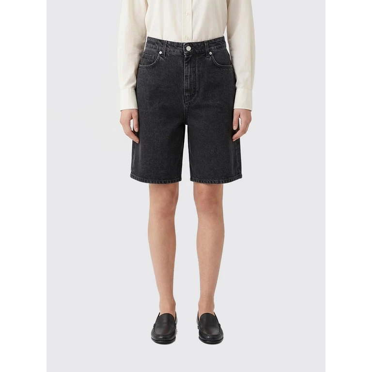 LOULOU DE SAISON Shorts Woman color Grey (ISULDSWASHEDGREY)