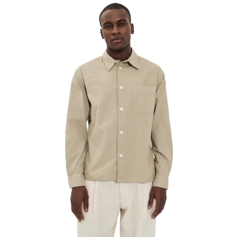 FRAME Textured Long Sleeve Shirt Dusty Beige XXL