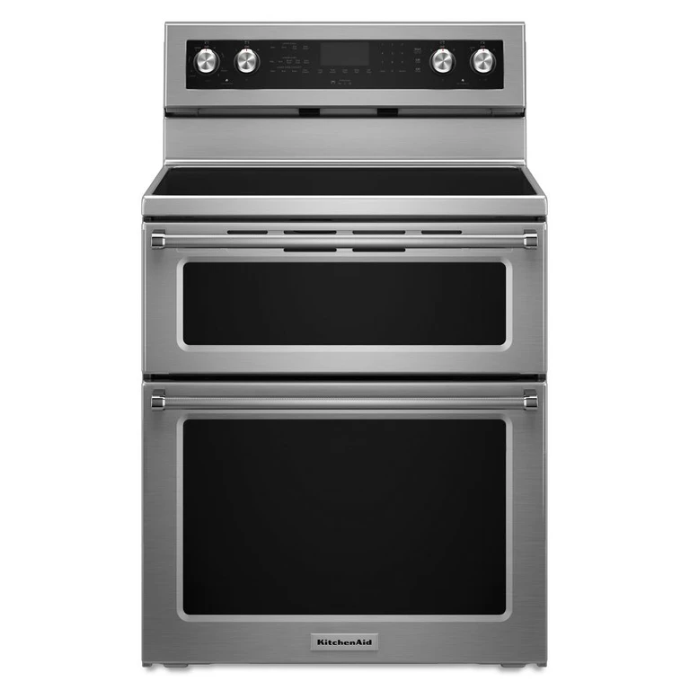 30 in. 5 Burner Electric Double Oven Convection Range in Steel