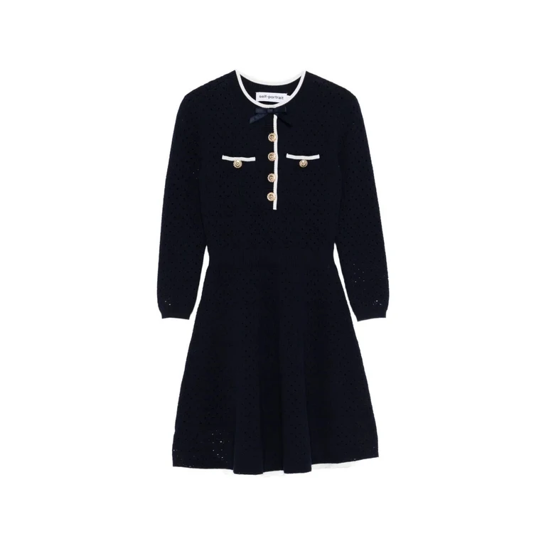 Self-Portrait Bow Knit Mini Dress