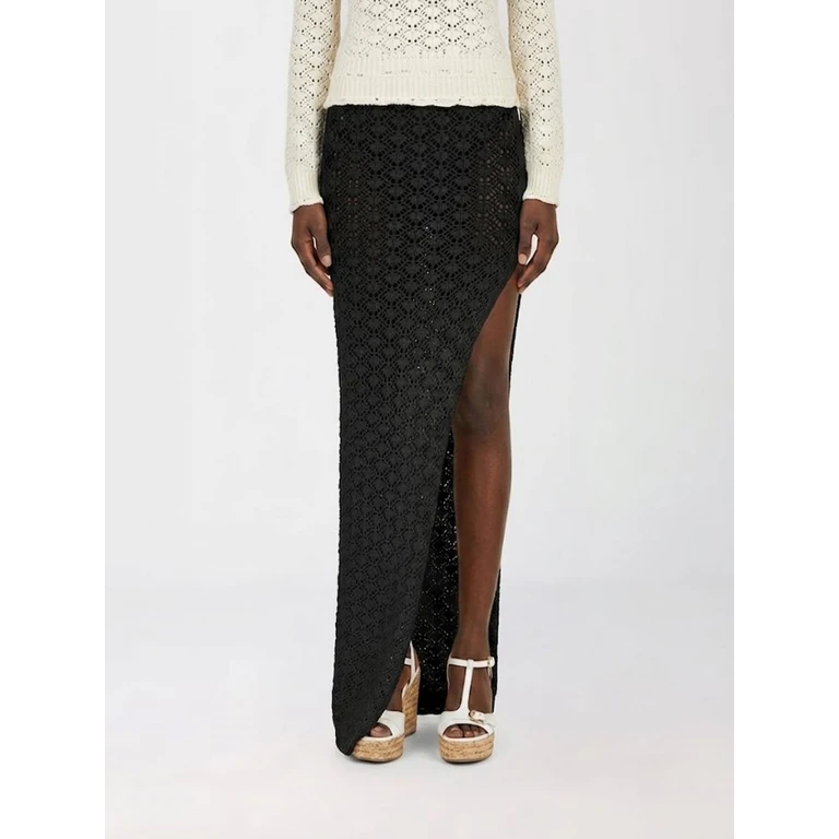 Slim Fit High-Waisted Crochet Maxi Skirt with Side Slit (2G285AN0990)