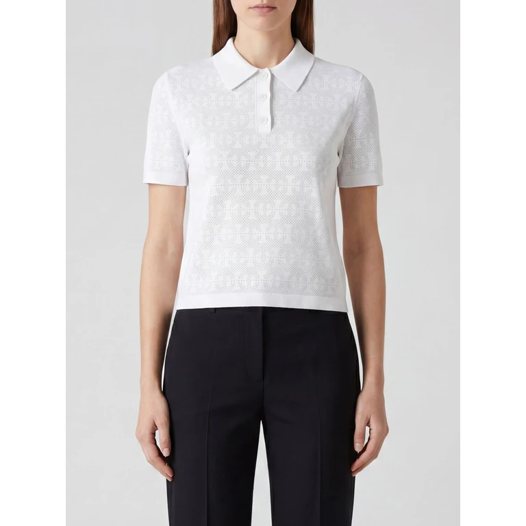 TORY BURCH Slim Fit Viscose Blend Polo Shirt with Classic Collar (182085100)