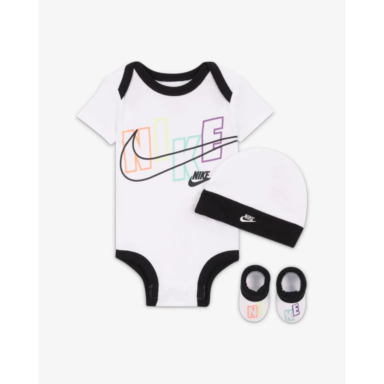 Baby Bodysuit, Hat And Booties 3-Pc Box Set Hats
