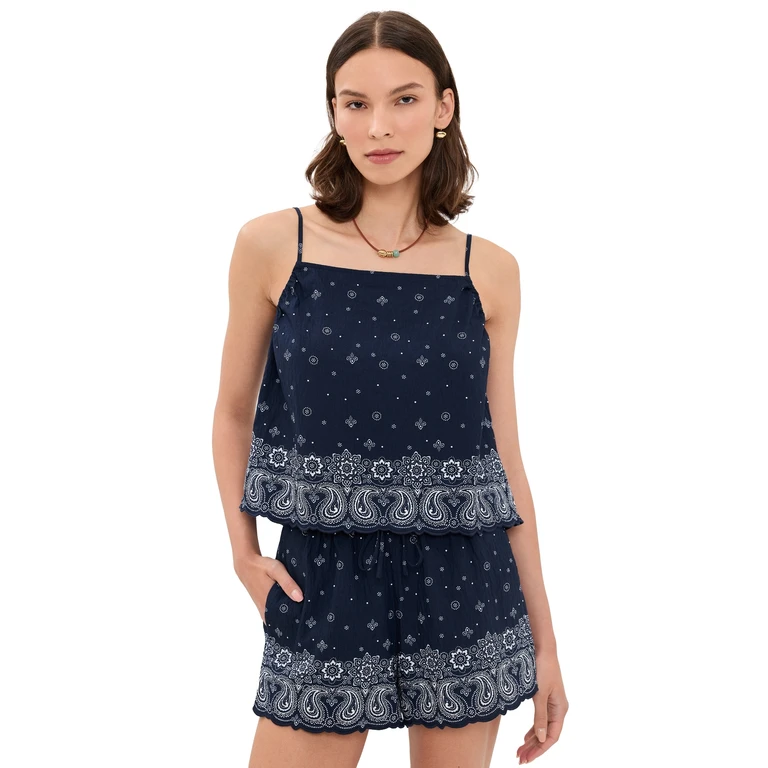 Madewell Madewell x Shopbop Marel Top In Linen Rayon Bandana Mix White XL